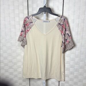 Misslook Cream Floral Women's‎ Top